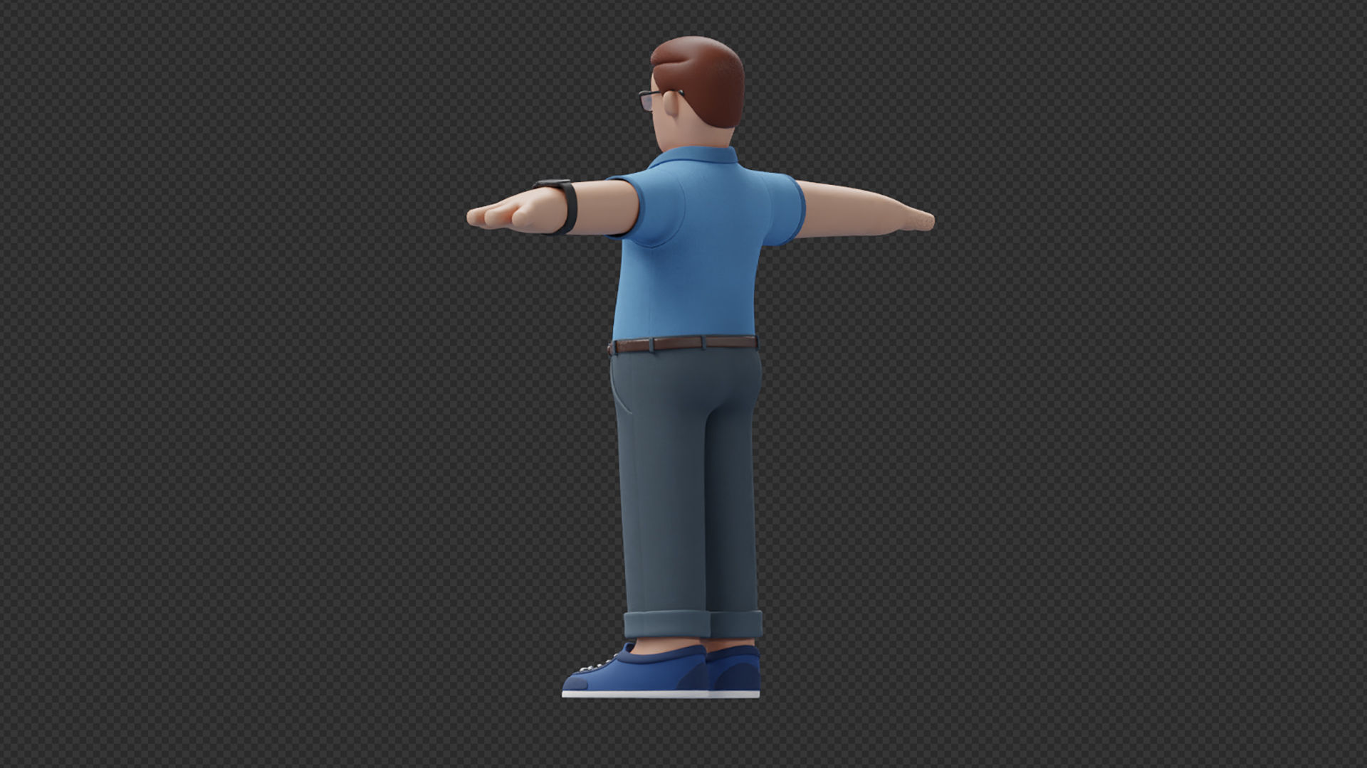 Customizable Cartoon Office  Illustration Character  Low-poly 3D model_24