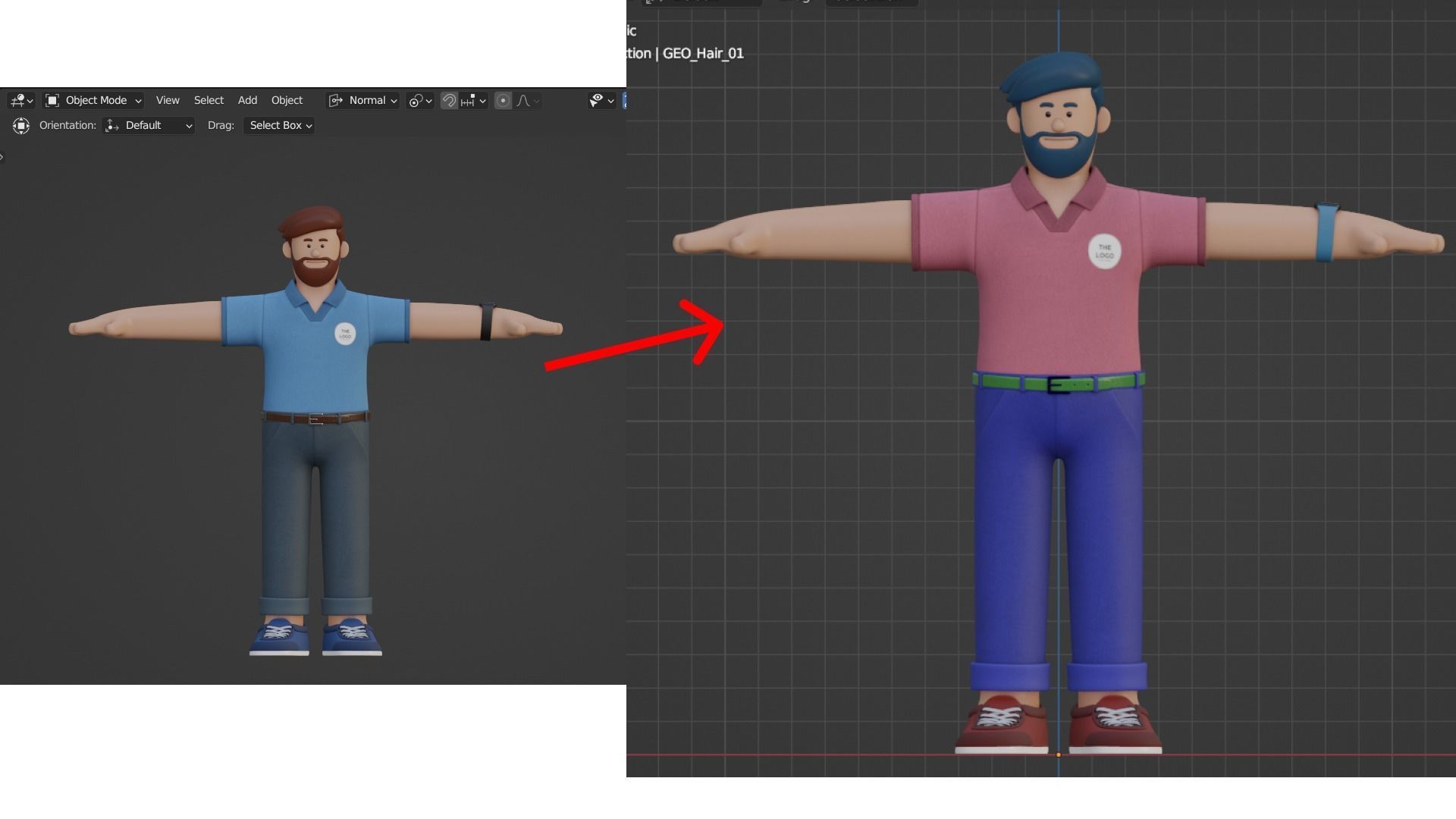 Customizable Cartoon Office  Illustration Character  Low-poly 3D model_11