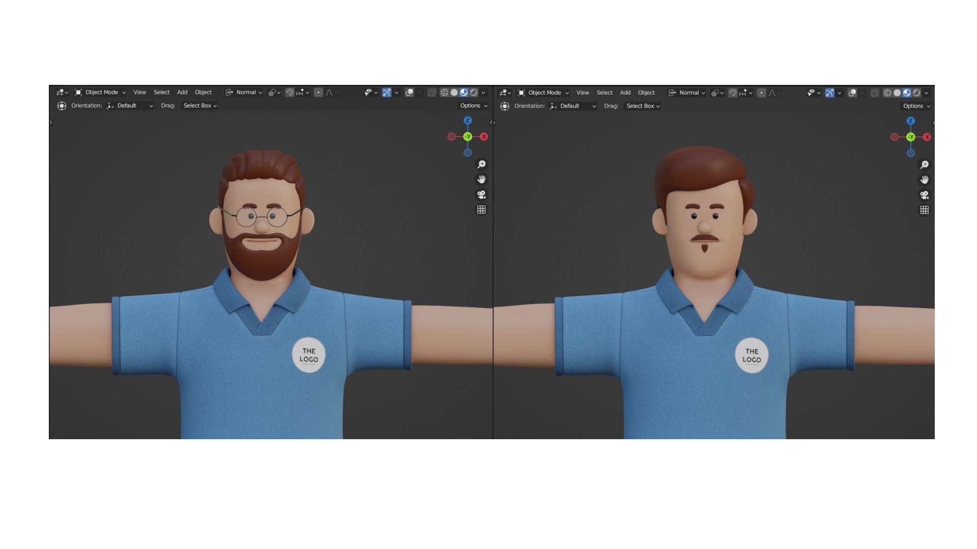Customizable Cartoon Office  Illustration Character  Low-poly 3D model_6