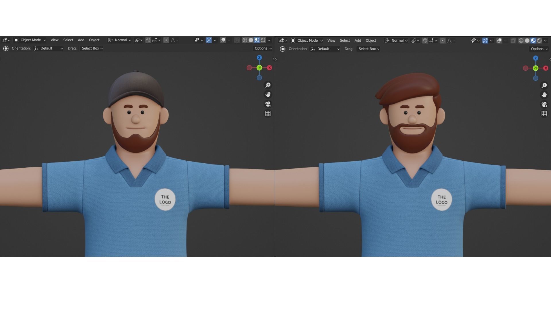 Customizable Cartoon Office  Illustration Character  Low-poly 3D model_8
