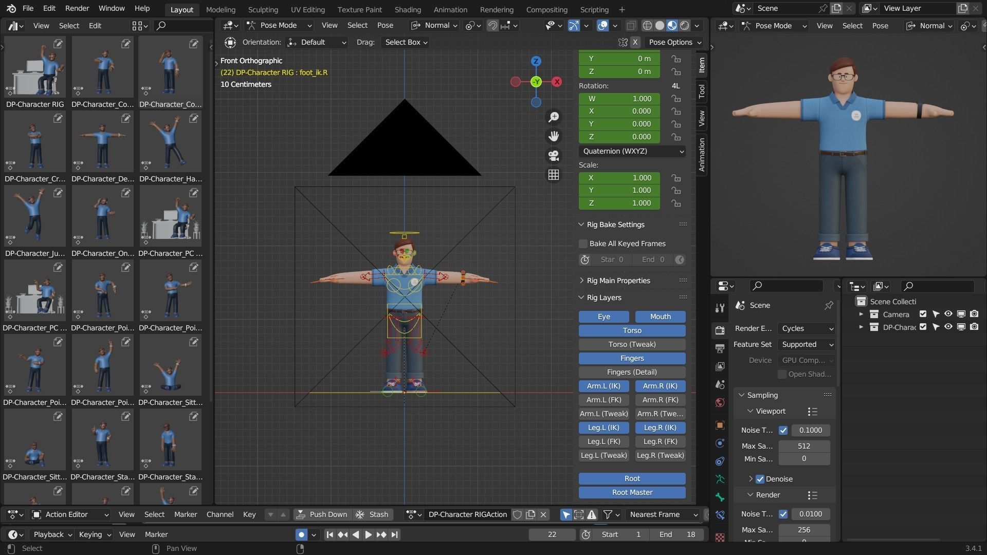 Customizable Cartoon Office  Illustration Character  Low-poly 3D model_41