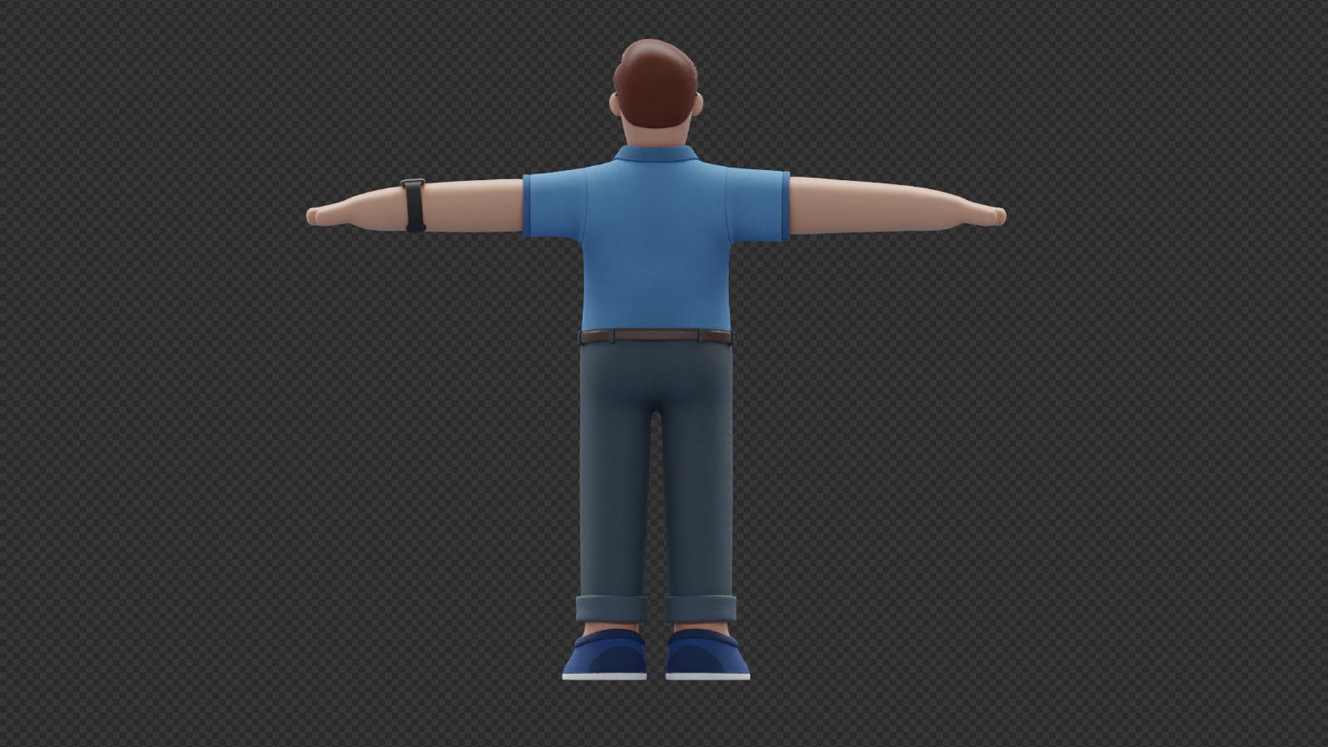 Customizable Cartoon Office  Illustration Character  Low-poly 3D model_25