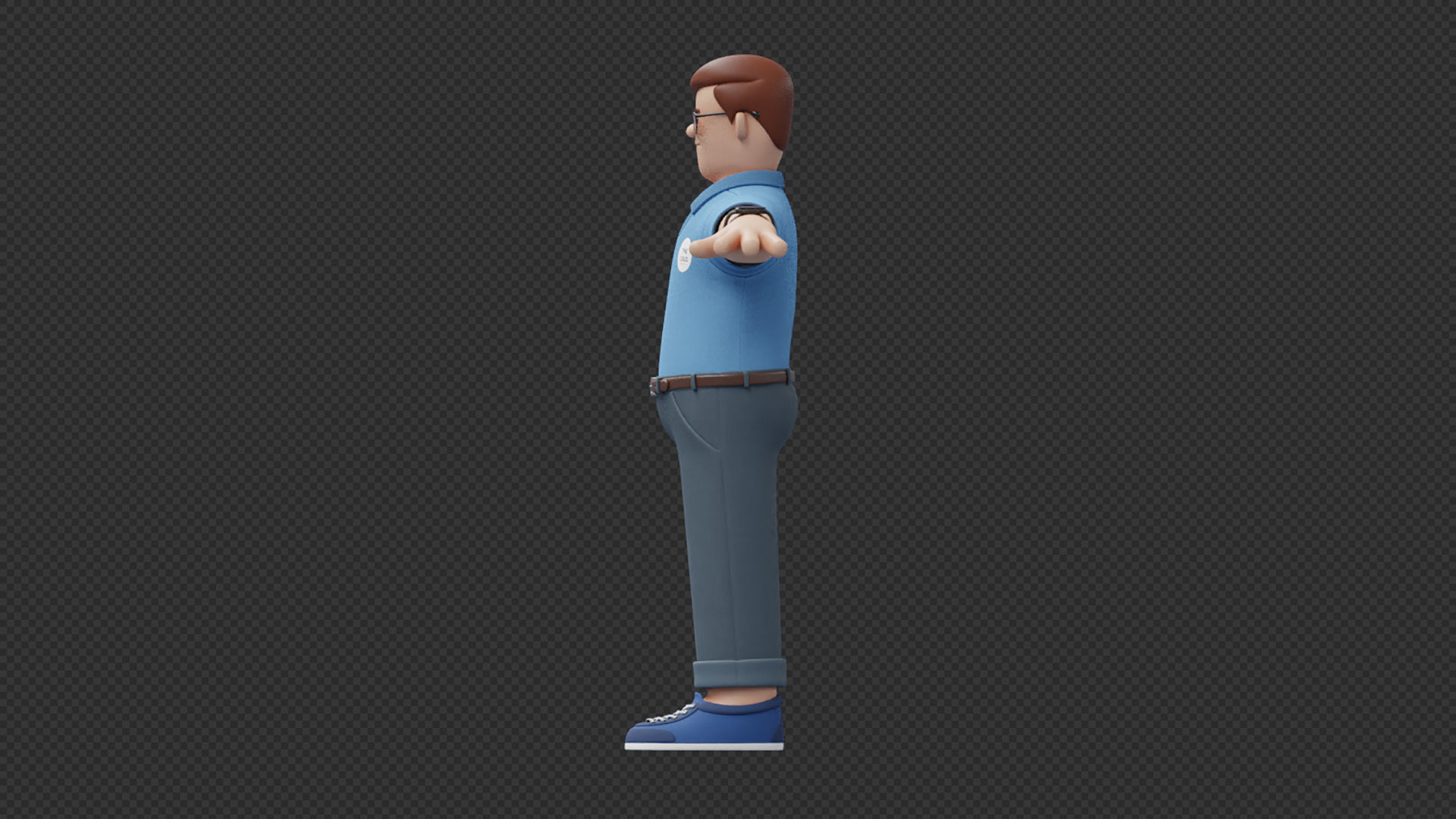 Customizable Cartoon Office  Illustration Character  Low-poly 3D model_23