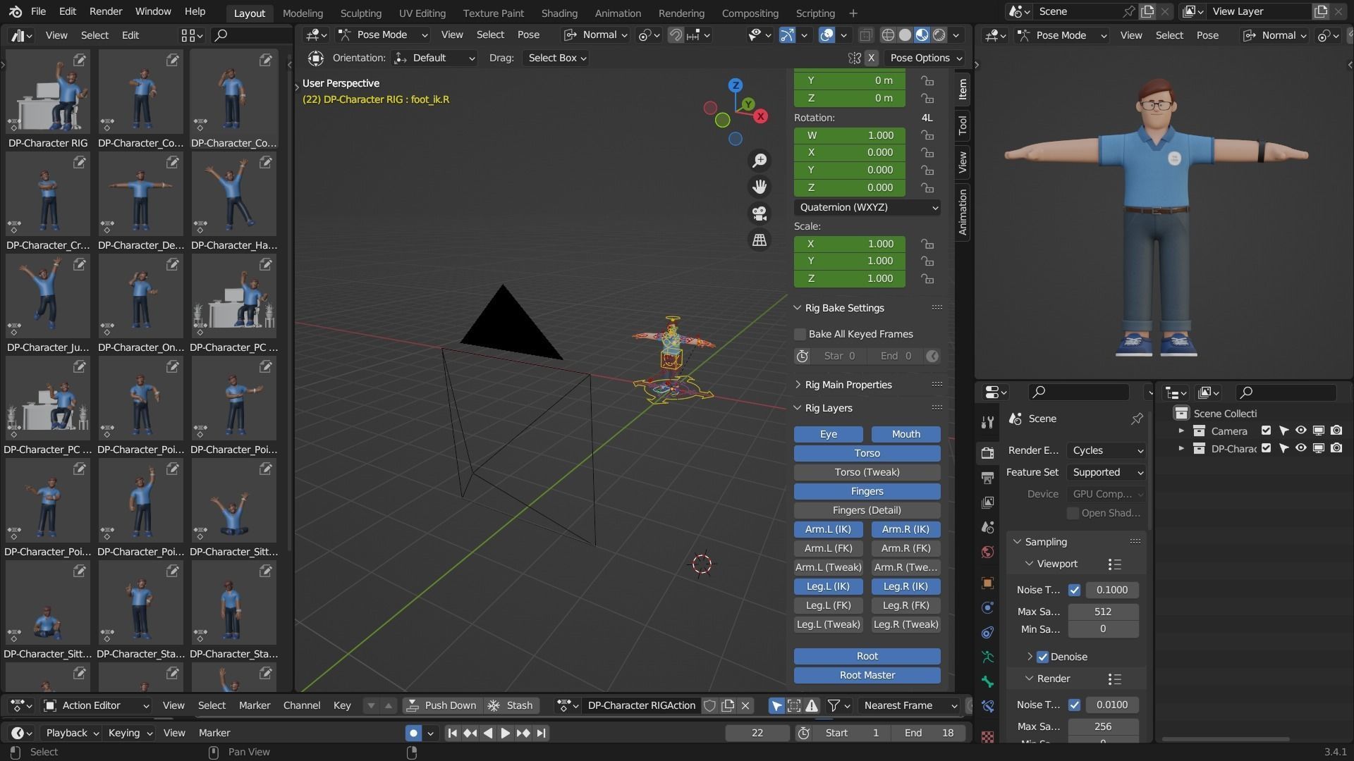 Customizable Cartoon Office  Illustration Character  Low-poly 3D model_3
