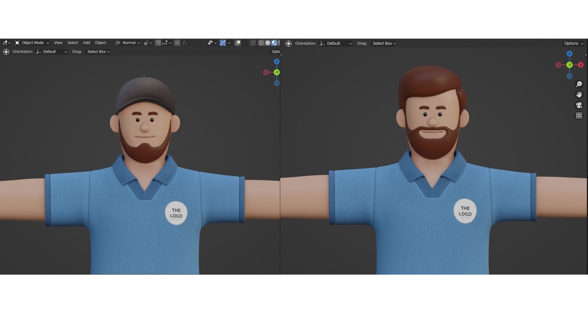 Customizable Cartoon Office  Illustration Character  Low-poly 3D model_7