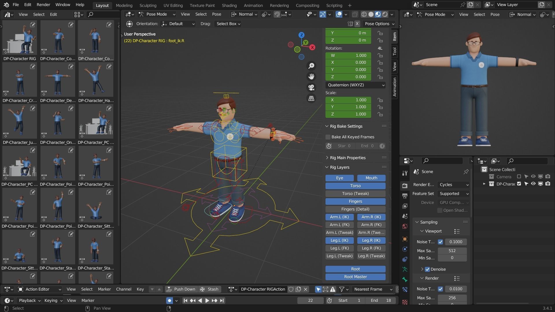 Customizable Cartoon Office  Illustration Character  Low-poly 3D model_39