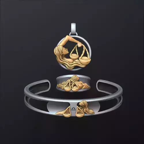 Zodiac Horoscope Libra ring pendant bracelet collection