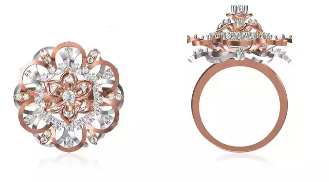 Women Wedding Engagement Ring STL OBJ FBX JCD Details