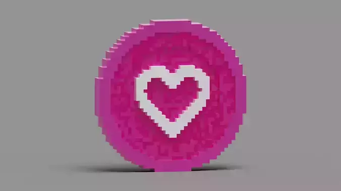 Love Coin Low-poly 3D model