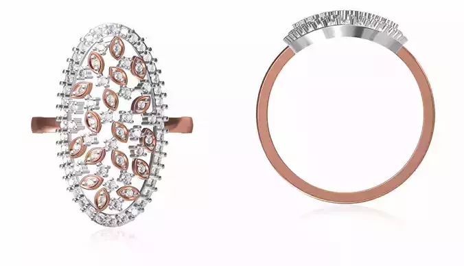 Women Wedding Engagement Ring STL OBJ FBX JCD Details