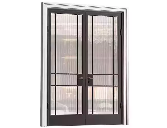 Interior Doors in Art Deco style with corrugated glass