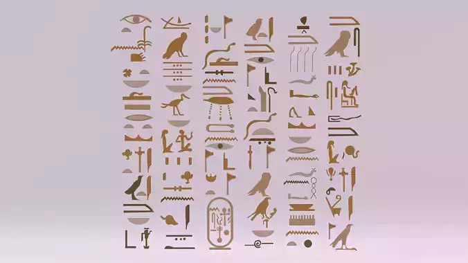Egyptian Symbols - 008 Low-poly 3D model