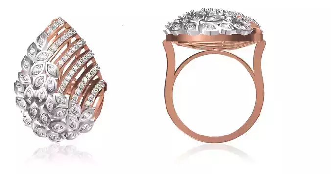 Women Wedding Engagement Ring STL OBJ FBX JCD Details