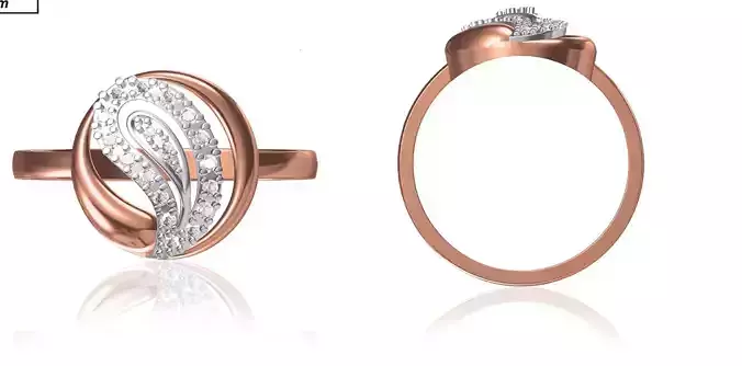 Women Wedding Engagement Ring STL OBJ FBX JCD Details