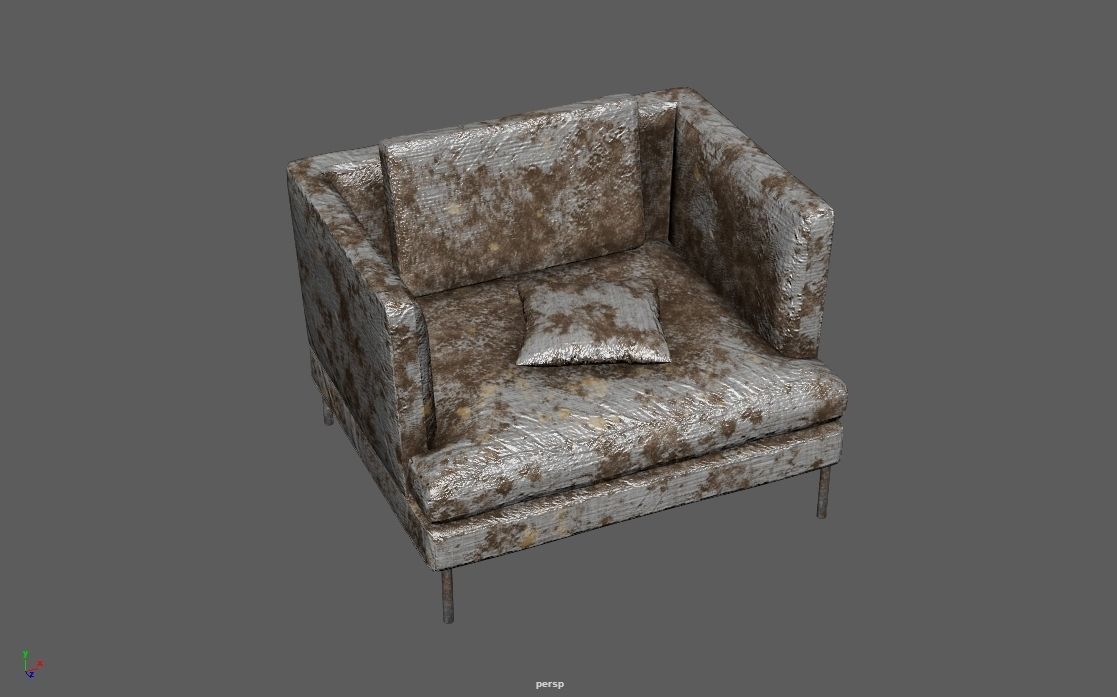 4K Realistic Abandon Sofa 3D model_16