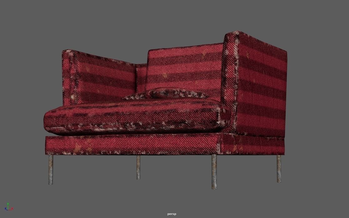 4K Realistic Abandon Sofa 3D model_5