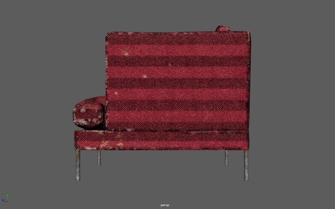 4K Realistic Abandon Sofa 3D model_3