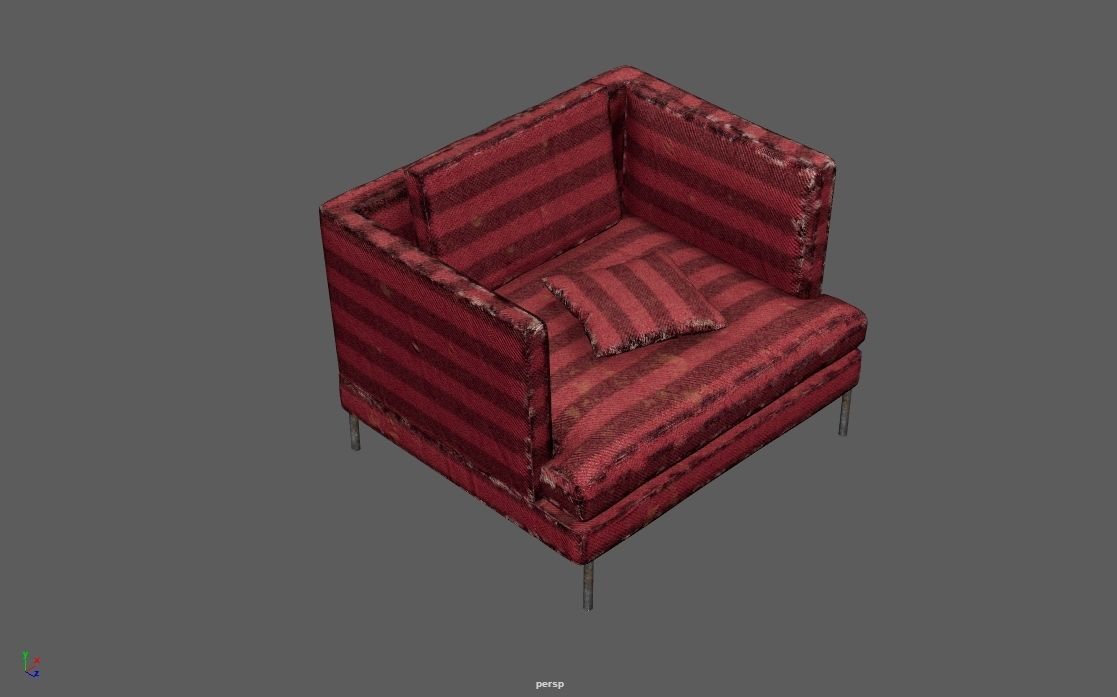 4K Realistic Abandon Sofa 3D model_2
