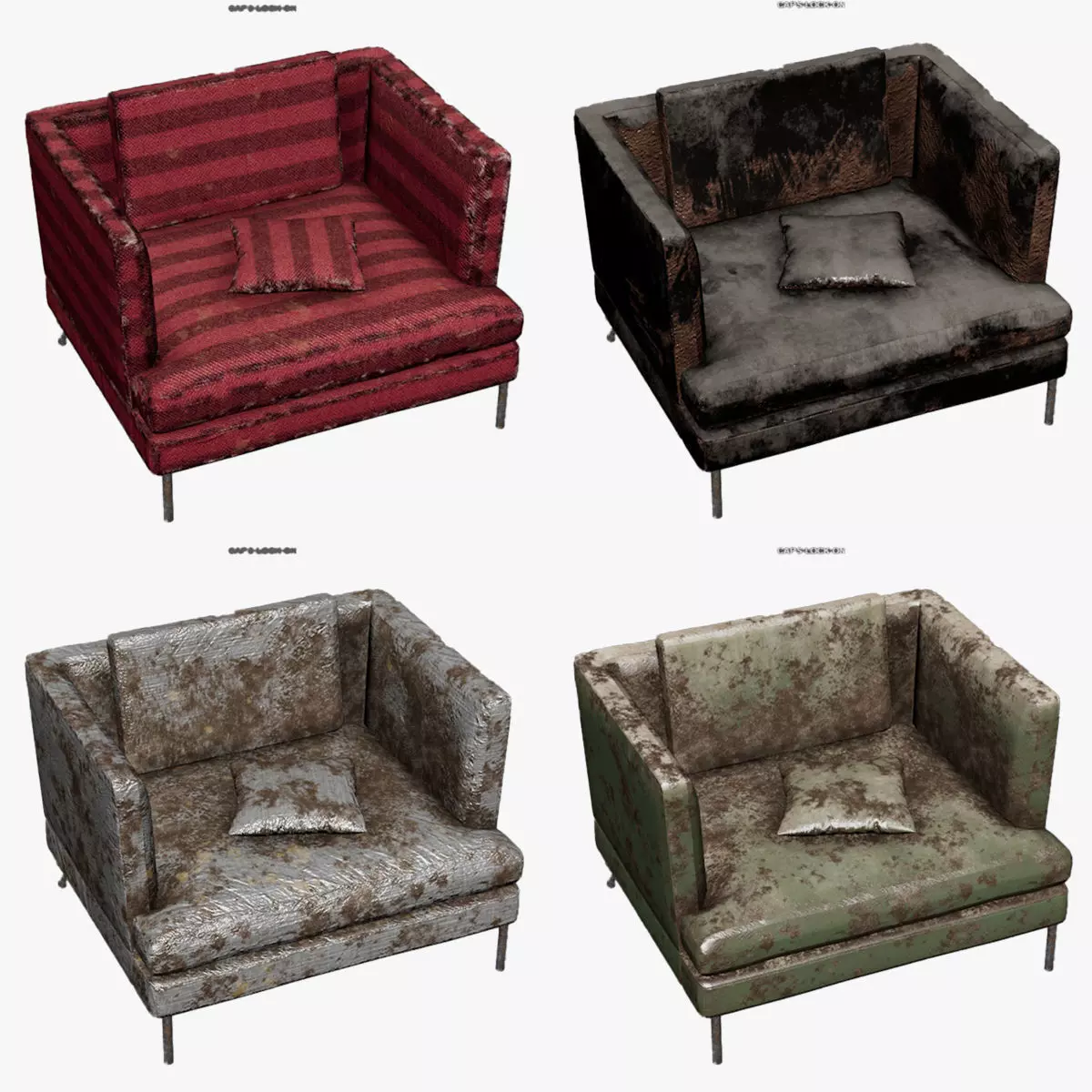 4K Realistic Abandon Sofa 3D model_0