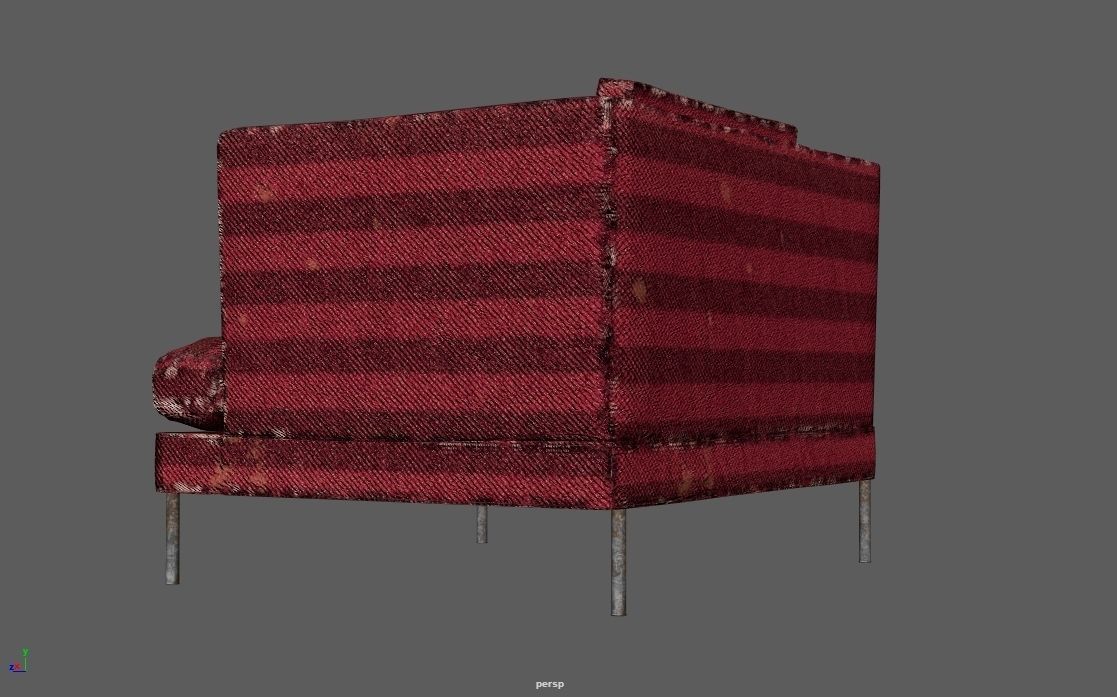4K Realistic Abandon Sofa 3D model_6