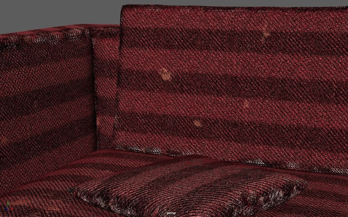 4K Realistic Abandon Sofa 3D model_13