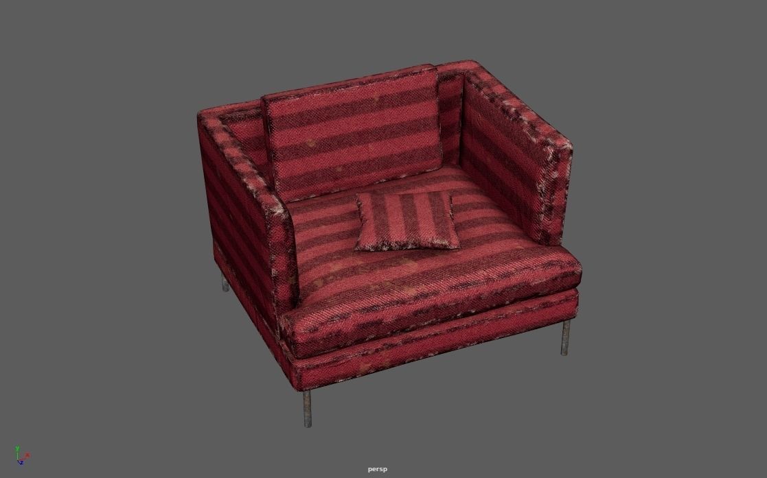 4K Realistic Abandon Sofa 3D model_1