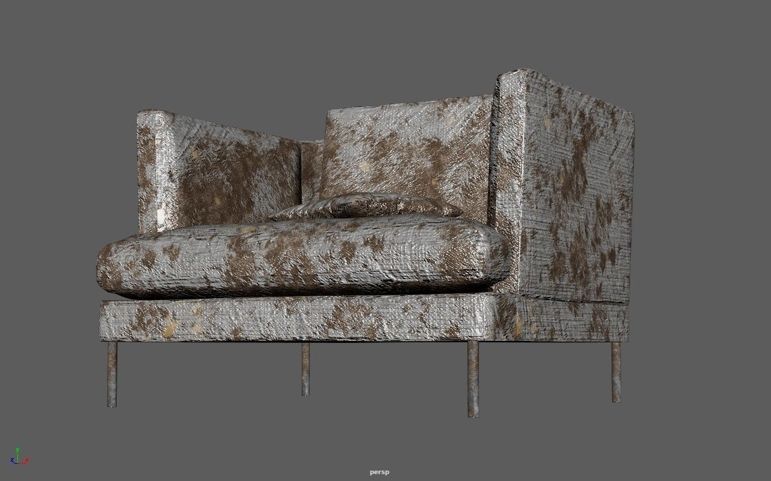 4K Realistic Abandon Sofa 3D model_18