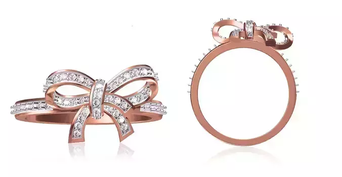 Women Wedding Engagement Ring STL OBJ FBX JCD Details