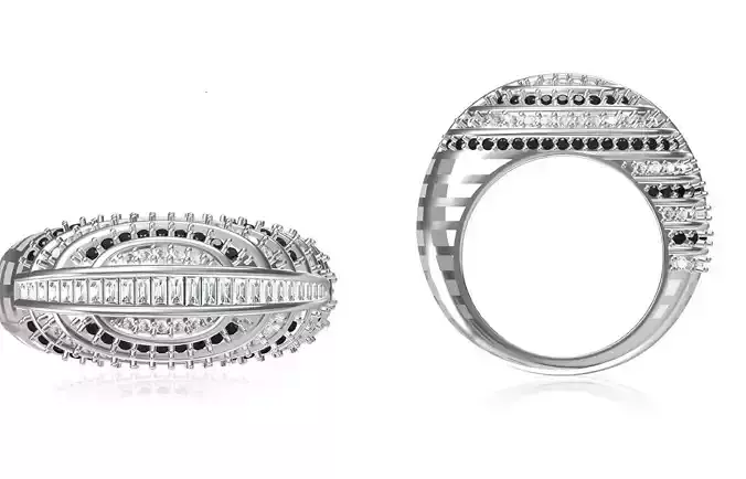 Women Wedding Engagement Ring STL OBJ FBX JCD Details