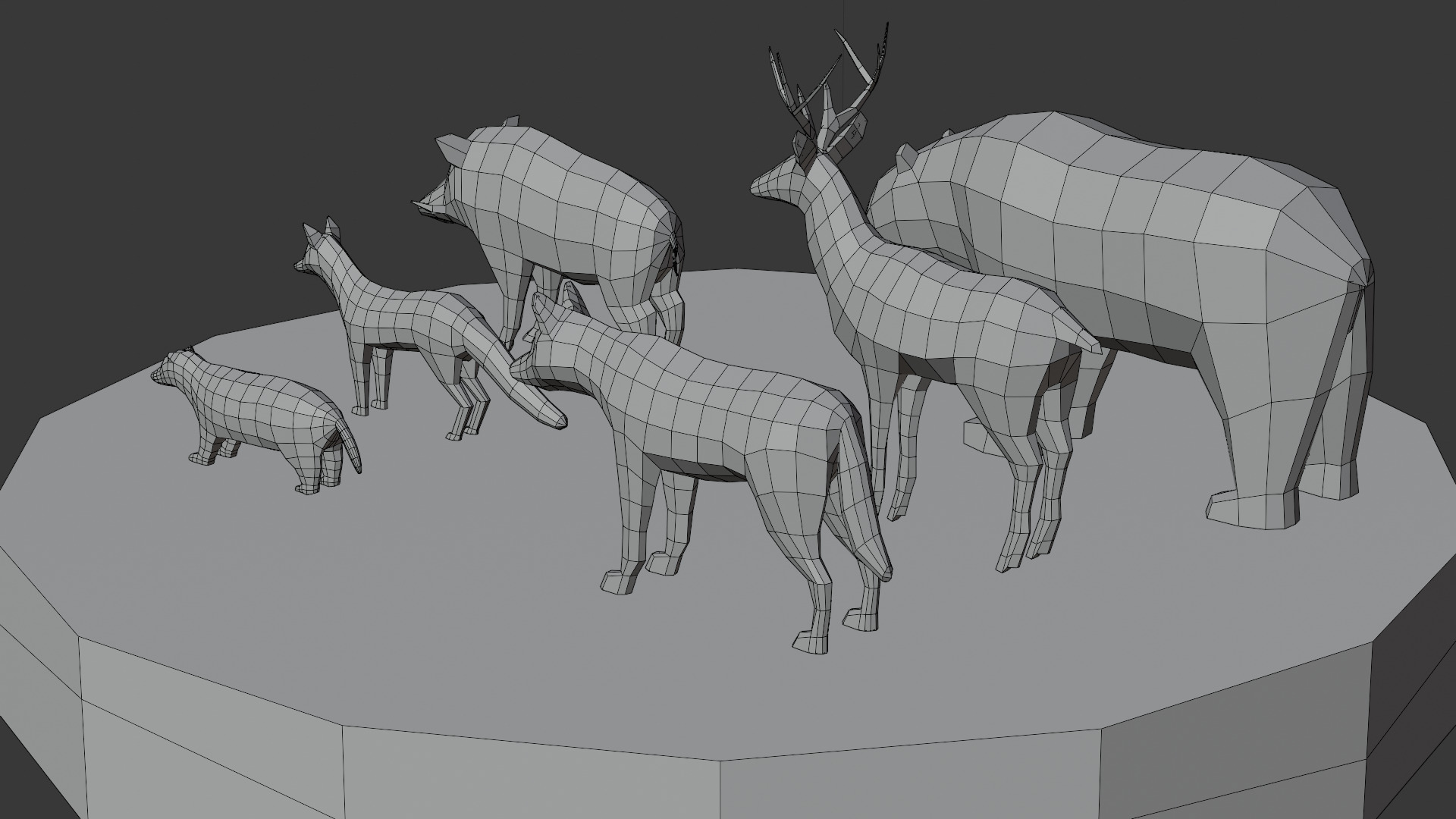 Lowpoly Stylized FOREST Animals Pack Low-poly 3D model_12