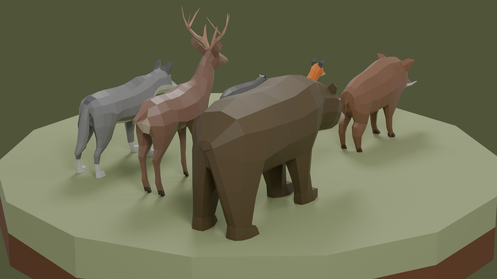 Lowpoly Stylized FOREST Animals Pack Low-poly 3D model_3