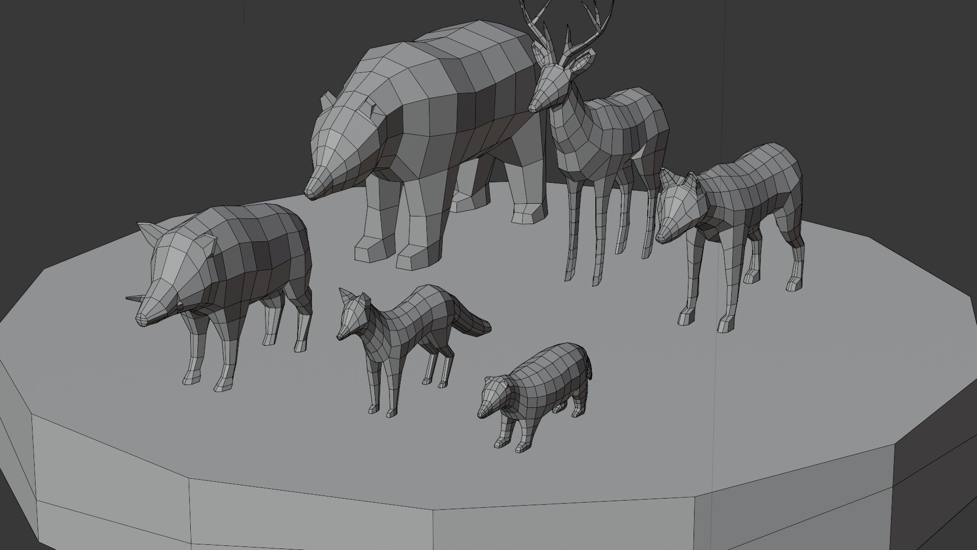 Lowpoly Stylized FOREST Animals Pack Low-poly 3D model_11