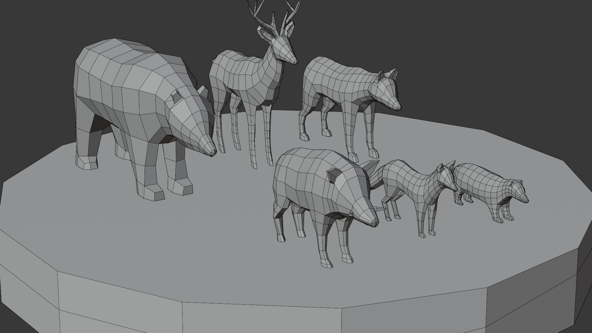 Lowpoly Stylized FOREST Animals Pack Low-poly 3D model_14