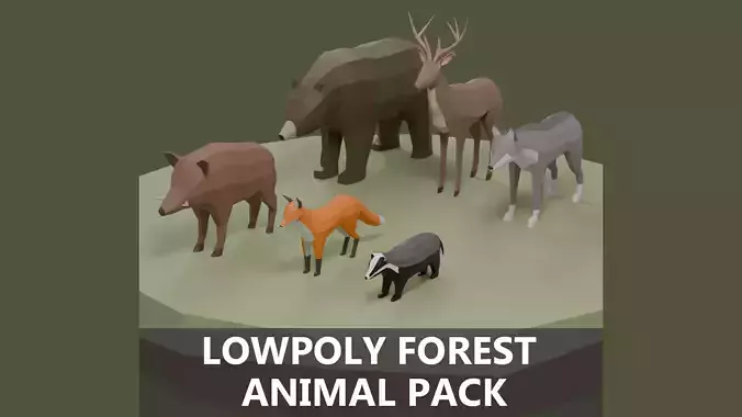 Lowpoly Stylized FOREST Animals Pack