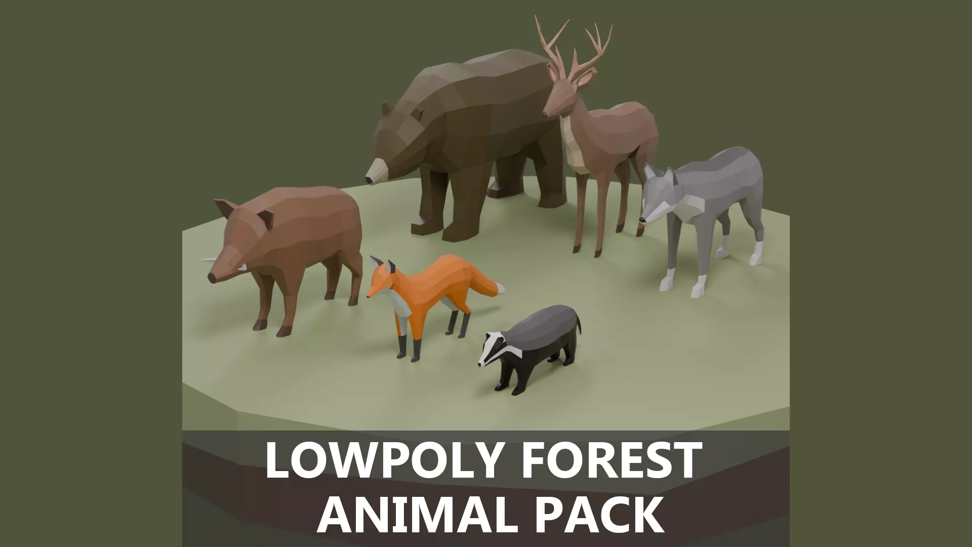 Lowpoly Stylized FOREST Animals Pack Low-poly 3D model_0