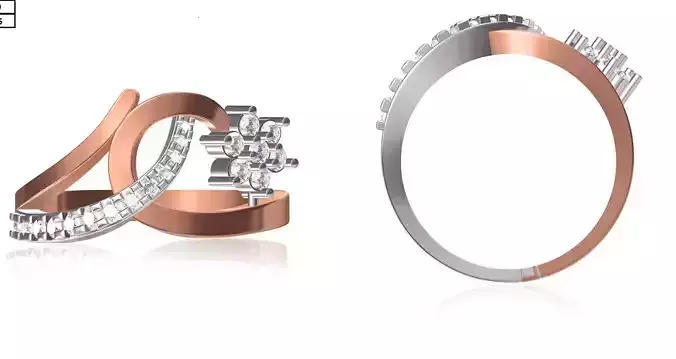 Women Wedding Engagement Ring STL OBJ FBX JCD Details