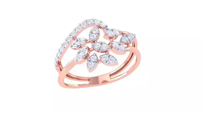 Plant Leaf Nature Theme Diamond Ring 3dm stl obj mtl glb gltf