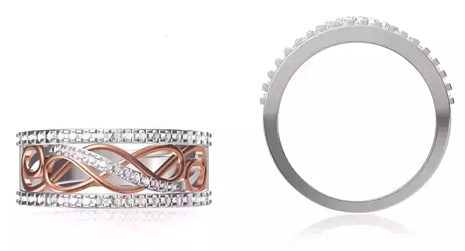 Women Wedding Engagement Ring STL OBJ FBX JCD Details