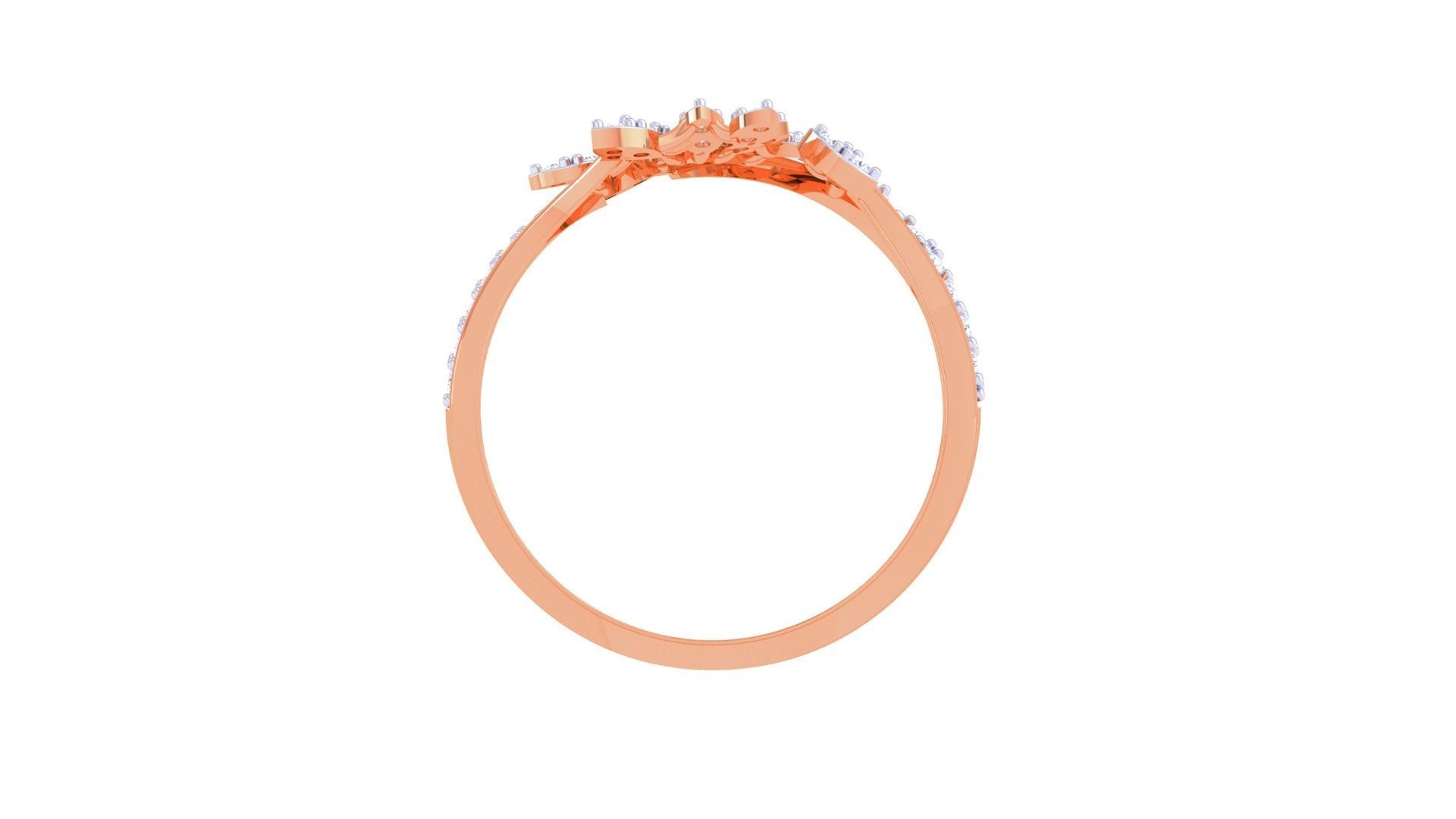 Plant Leaf Nature Theme Diamond Ring 3dm stl obj mtl glb gltf 3D print model_12