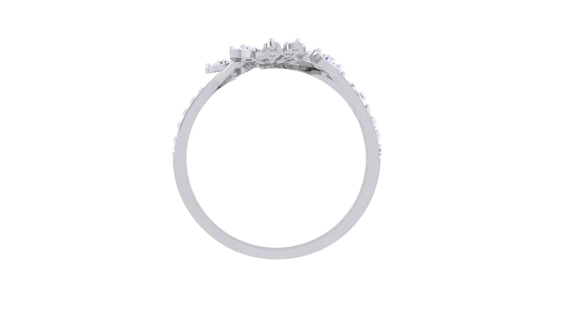 Plant Leaf Nature Theme Diamond Ring 3dm stl obj mtl glb gltf 3D print model_11