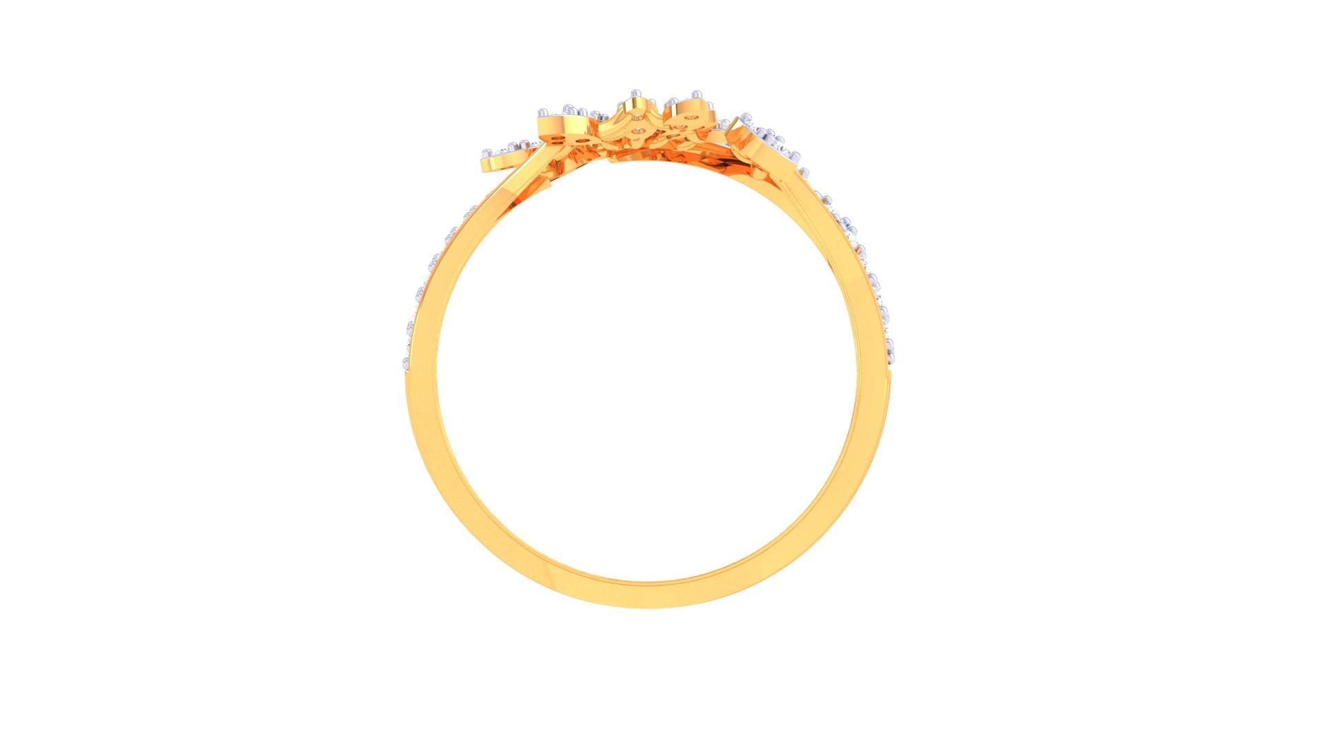 Plant Leaf Nature Theme Diamond Ring 3dm stl obj mtl glb gltf 3D print model_10