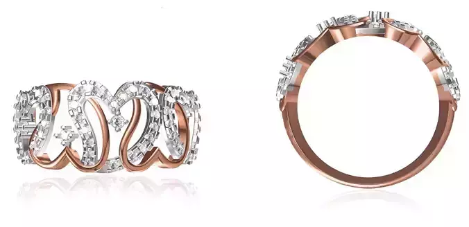 Women Wedding Engagement Ring STL OBJ FBX JCD Details