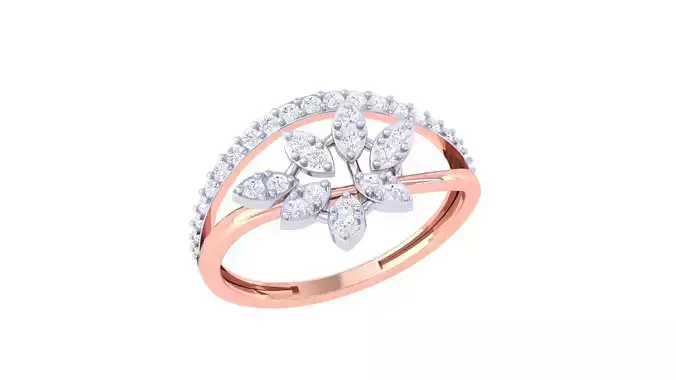 Plant Leaf Nature Theme Diamond Ring 3dm stl obj mtl glb gltf