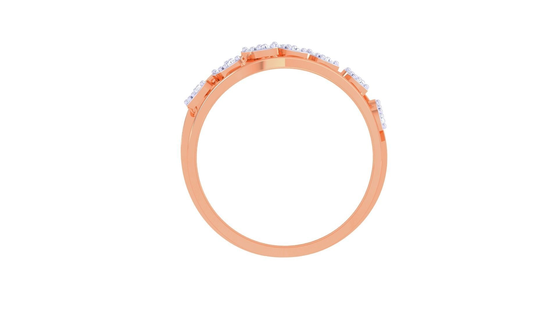 Plant Leaf Nature Theme Diamond Ring 3dm stl obj mtl glb gltf 3D print model_11