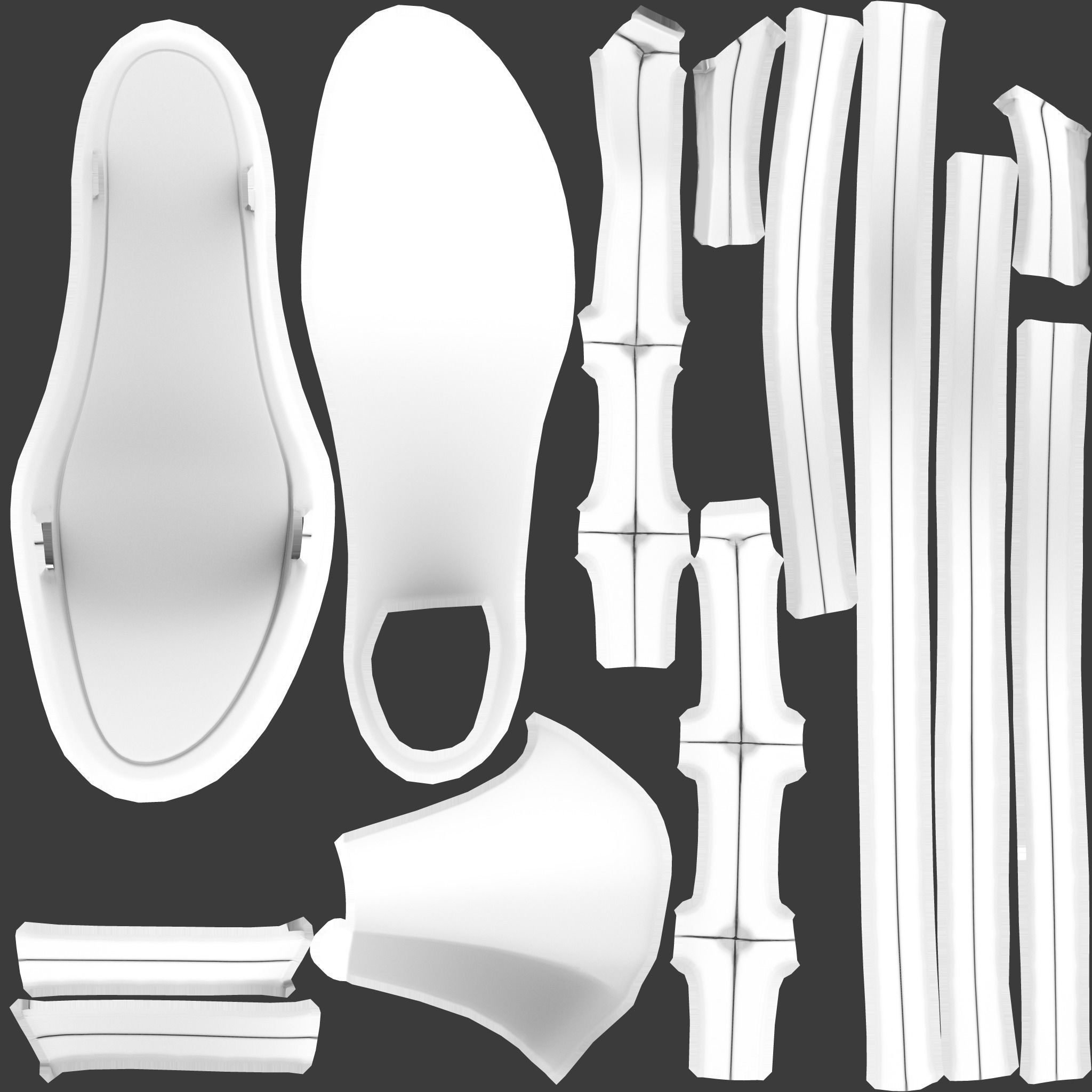 Female High Heel Gladiator Shoes Low-poly 3D model_12