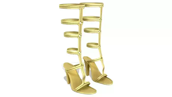Female High Heel Gladiator Shoes Low-poly 3D model Female High Heel Gladiator Shoes Low-poly 3D model