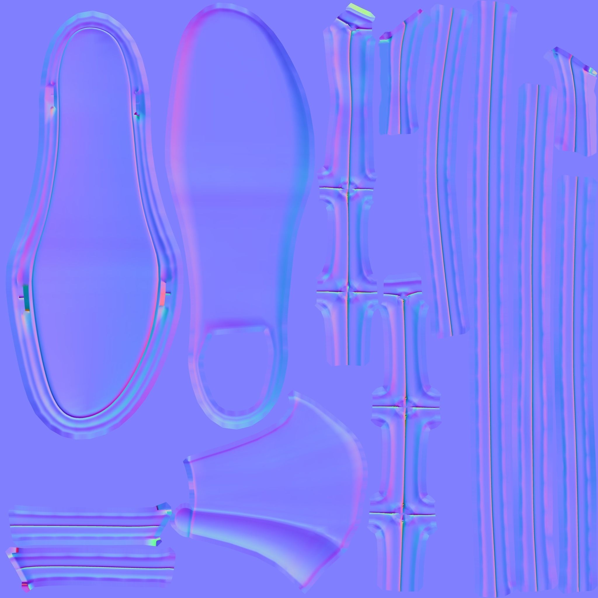 Female High Heel Gladiator Shoes Low-poly 3D model_10