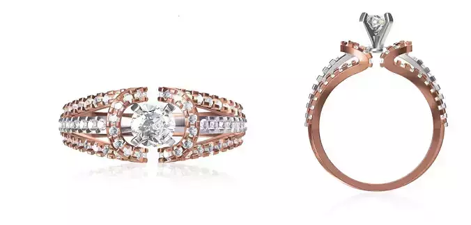 Women Wedding Engagement Ring STL OBJ FBX JCD Details