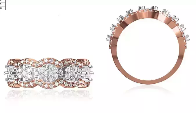 Women Wedding Engagement Ring STL OBJ FBX JCD Details