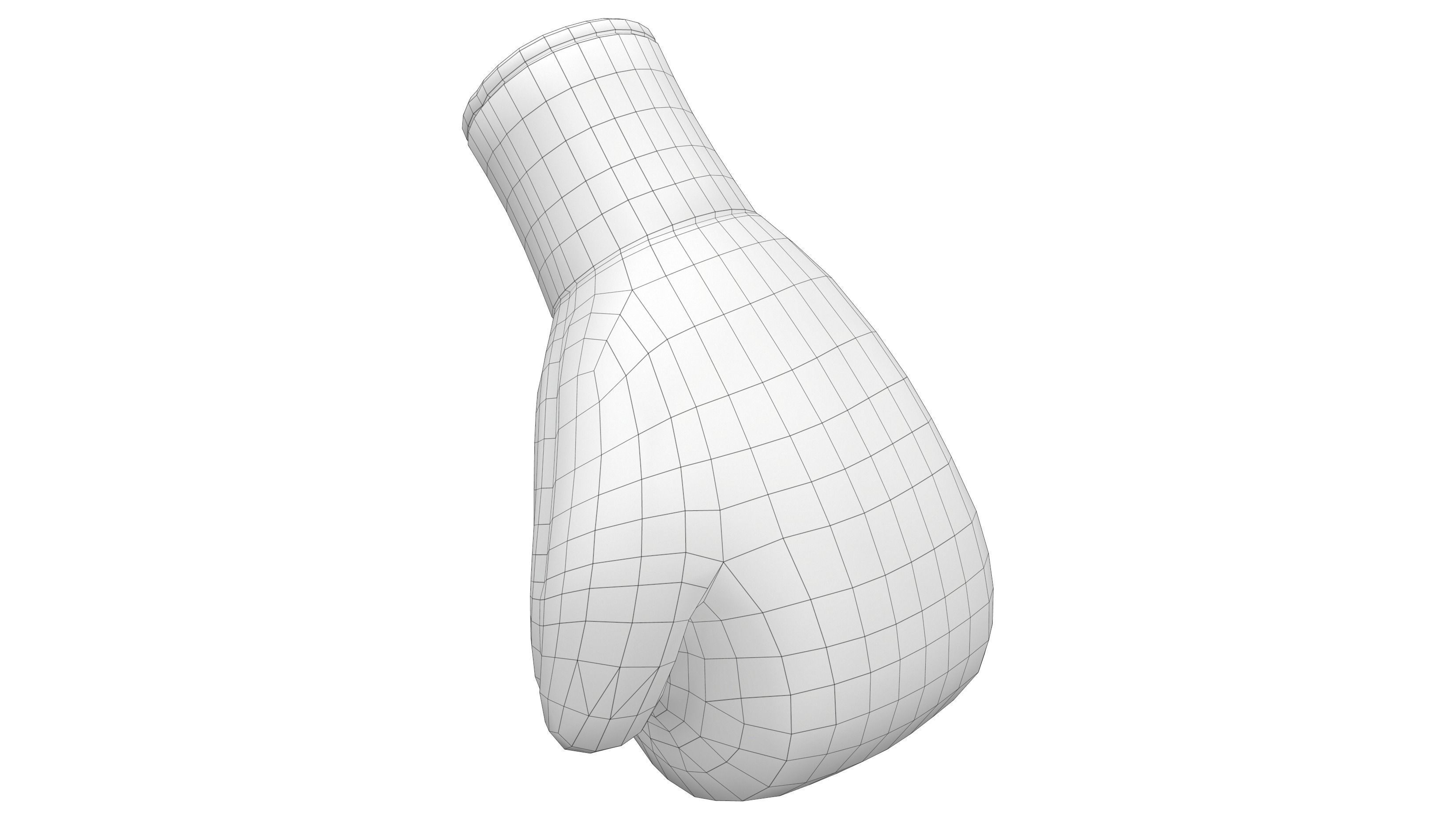 Female Pink Boxing Gloves V2 Low-poly 3D model_6